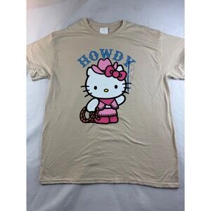 Hello Kitty Howdy T-Shirt Women's‎ L Sanrio Cowboy Graphic Tee Cute